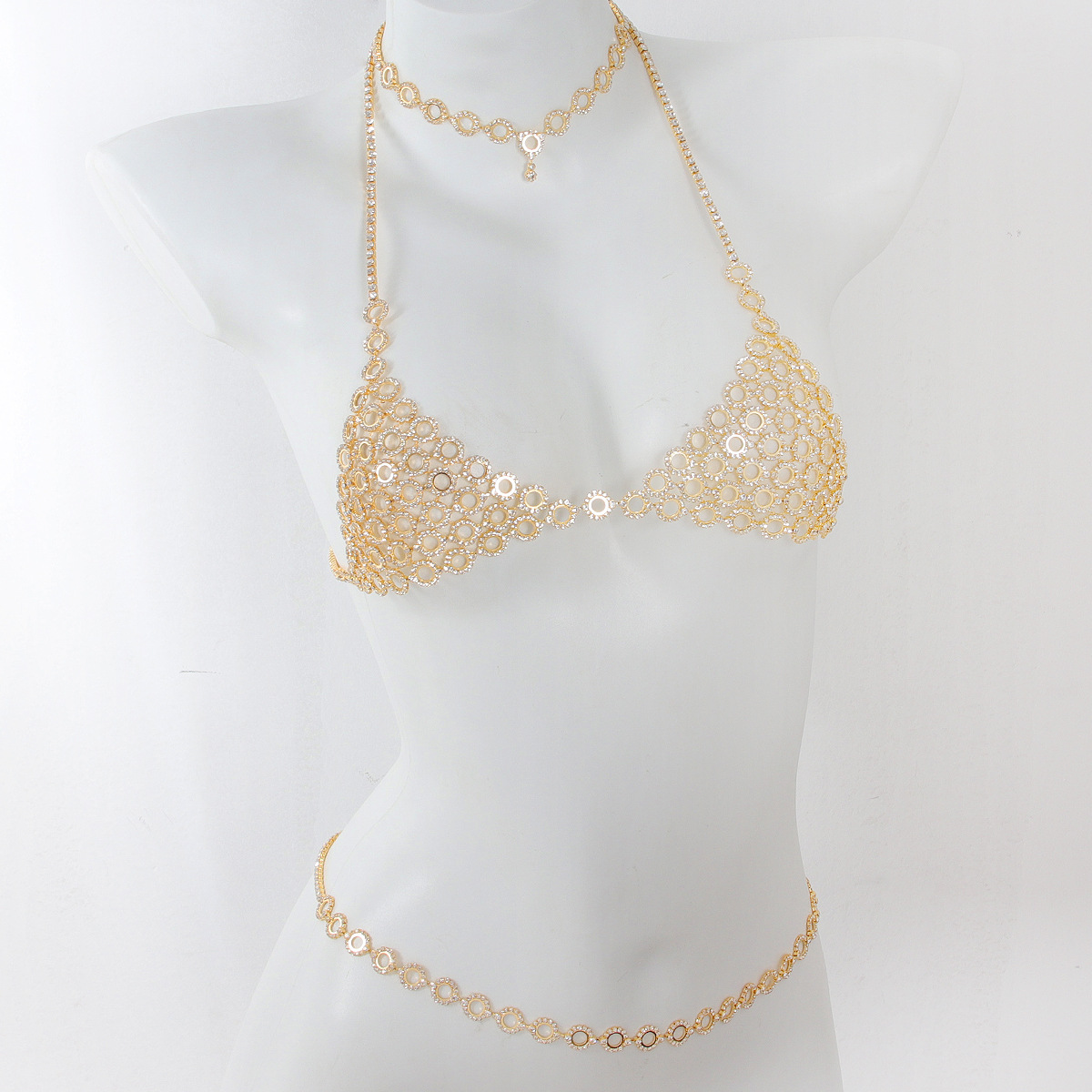 Body Jewelry Necklace - Soutien-gorge en biscuits de style luxe,