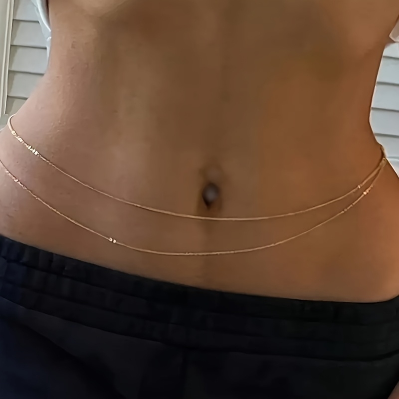 Body Jewelry For You - Ceinture chaîne en métal doré à